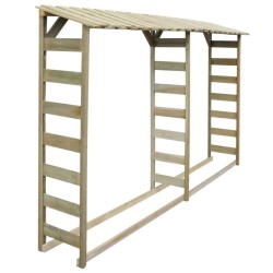 Abri de bois de chauffage 300 x 44 x 176 cm Pinède imprégnée 