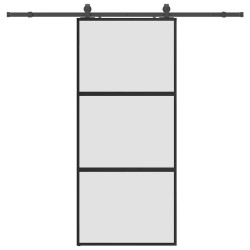 Porte coulissante avec kit de quincaillerie noir 90x205 cm 