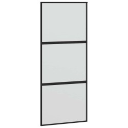 Porte coulissante avec kit de quincaillerie noir 90x205 cm 