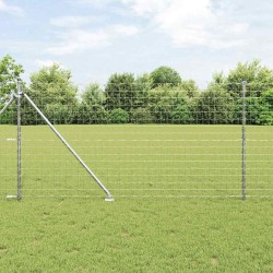 Clôture Euro avec 7 poteaux en pointe 1,2 x 10 m en acier galvanisé 