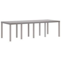 Table de jardin gris clair 250x100x73 cm Poly Rattan 
