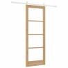 Porte coulissante avec quincaillerie 'ORKDAL'bois massif et verre 