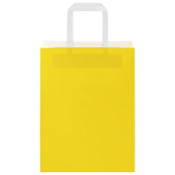 Sacs en papier 50 pcs avec poignées jaune 21x11x28 cm 