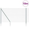 Jeu de Poteaux de Clôture Vert 1.5 x 10 m Acier galvanisé 