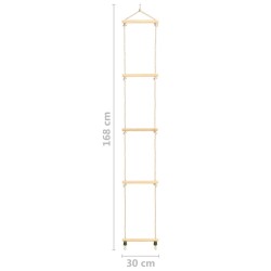 Échelle de corde pour enfants Bois massif et PE 30x168 cm 