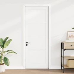Porte Intérieure "ORKDAL" Blanche 78x211x4 cm Bois Massif en Pin 