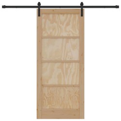 Porte coulissante avec kit de quincaillerie 86x198,5 cm Bois massif pin 