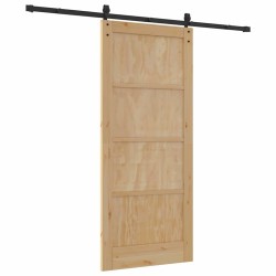Porte coulissante avec kit de quincaillerie 86x198,5 cm Bois massif pin 