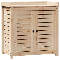 Table de rempotage et étagères 82,5x50x86,5 cm bois massif pin 