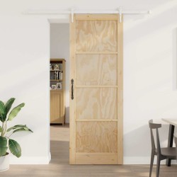 Porte coulissante avec kit de quincaillerie 83x232 cm Bois massif Pin 