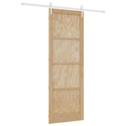 Porte coulissante avec kit de quincaillerie 83x232 cm Bois massif Pin 