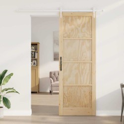 Porte coulissante avec kit de quincaillerie 83x232 cm Bois massif Pin 