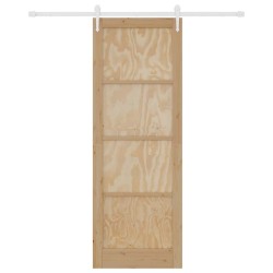Porte coulissante avec kit de quincaillerie 83x232 cm Bois massif Pin 
