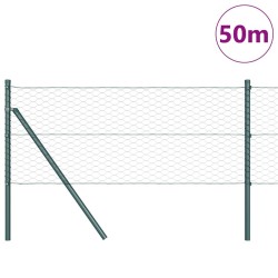 Clôture Hexagonale Verte 0.6x50 m Acier 