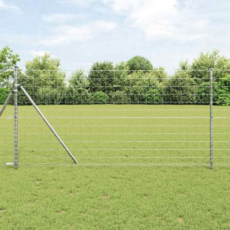 Clôture Euro avec 13 poteaux de 1x25 m en acier galvanisé 