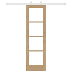 Porte coulissante avec kit de quincaillerie 'ORKDAL'Bois massif & Verre 