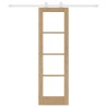 Porte coulissante avec kit de quincaillerie 'ORKDAL'Bois massif & Verre 