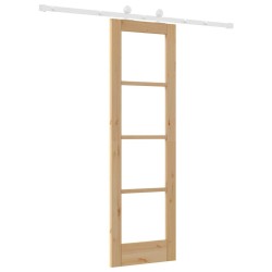 Porte coulissante avec kit de quincaillerie 'ORKDAL'Bois massif & Verre 