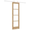 Porte coulissante avec kit de quincaillerie 'ORKDAL'Bois massif & Verre 
