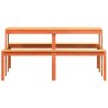 Table de pique-nique cire marron 160x134x75 cm bois massif pin 