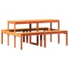 Table de pique-nique cire marron 160x134x75 cm bois massif pin 
