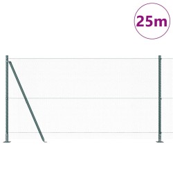 Ensemble de Clôtures Lot de 2 Vert Acier Revêtu de Poudre 