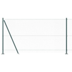 Ensemble de Clôtures Lot de 2 Vert Acier Revêtu de Poudre 