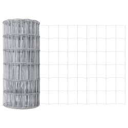 Euro Grillage avec 13 Piquets 1x25 m en Acier Galvanisé 