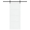 Porte coulissante avec kit de quincaillerie blanche 93x232 cm bois massif pin 