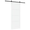 Porte coulissante avec kit de quincaillerie blanche 93x232 cm bois massif pin 