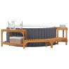 Enceinte pour bain à remous semi-ronde 252x112x55,5 cm en bois massif d'acacia 