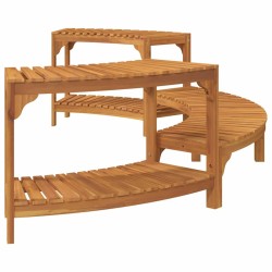 Enceinte pour bain à remous semi-ronde 252x112x55,5 cm en bois massif d'acacia 