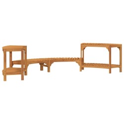 Enceinte pour bain à remous semi-ronde 252x112x55,5 cm en bois massif d'acacia 