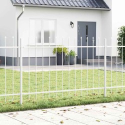 Clôture de jardin Blanc 5.1 x 1 m Acier enduit de poudre 