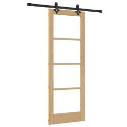 Porte coulissante avec kit de quincaillerie 73,5 x 198,5 cm en pin massif 