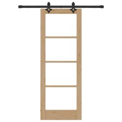 Porte coulissante avec kit de quincaillerie 73,5 x 198,5 cm en pin massif 
