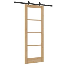 Porte coulissante avec kit de quincaillerie 73,5 x 198,5 cm en pin massif 