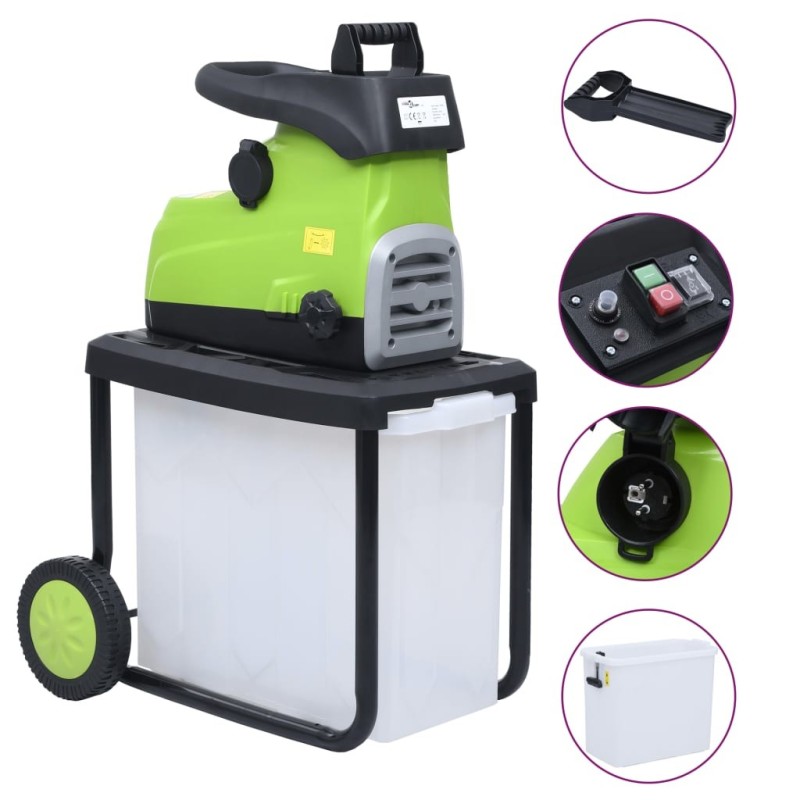 Broyeur électrique de jardin avec sac de collecte 2800 W  