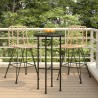 Tabourets de bar lot de 2 45x56x103,5cm Résine tressée et acier 