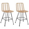 Tabourets de bar lot de 2 45x56x103,5cm Résine tressée et acier 