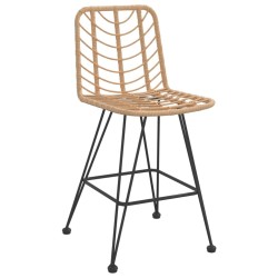 Tabourets de bar lot de 2 45x56x103,5cm Résine tressée et acier 