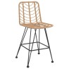 Tabourets de bar lot de 2 45x56x103,5cm Résine tressée et acier 