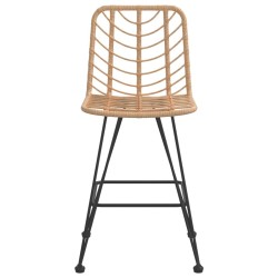 Tabourets de bar lot de 2 45x56x103,5cm Résine tressée et acier 