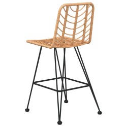 Tabourets de bar lot de 2 45x56x103,5cm Résine tressée et acier 