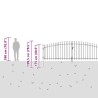 Porte de jardin avec pignon gris, 150x500 cm, en acier 