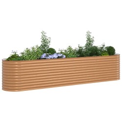 Jardinière de jardin surélevée Effet bois Acier galvanisé 