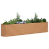 Jardinière de jardin surélevée Effet bois Acier galvanisé 