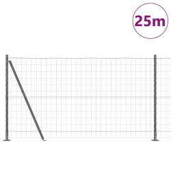 Clôture Euro avec 13 poteaux à embase de 1,2 x 25 m en acier galvanisé. 
