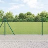 Clôture en fil soudé avec 13 poteaux à collerette Verde 1x50 m en Acier 