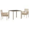 Ensemble de salle à manger pour jardin 3 pcs Beige 